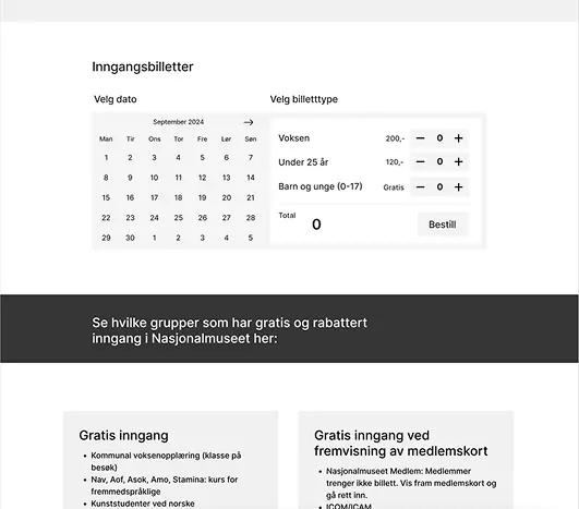 Nasjonalmuseet lofi billettsiden